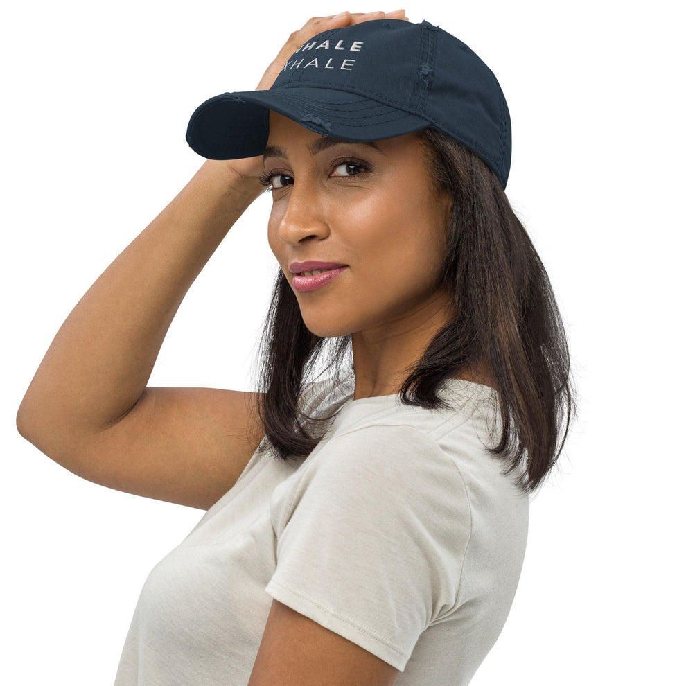 Inhale Exhale Distressed Hat - Myndful Apparel